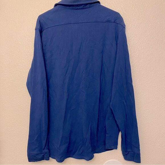 Tailorbyrd Collection navy blue Long sleeve button down shirt 100% cotton-XL - Picture 2 of 7